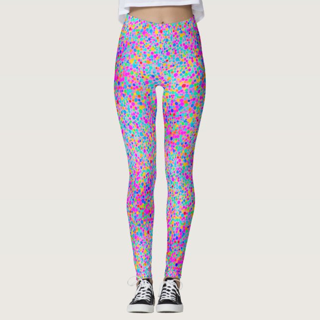 Leggings Motif d'aquarelle Pois Abstrait (Devant)