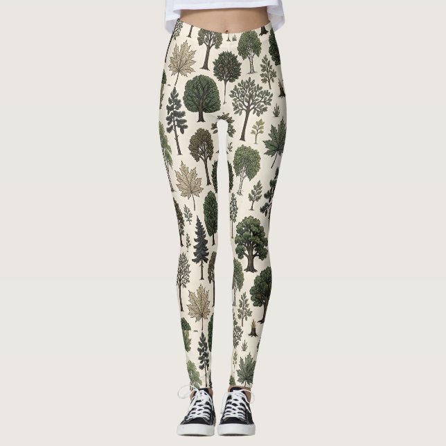 Leggings Motif d'arbres (Devant)