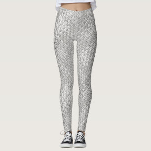 Leggings Motif d'armure de panier géométrique de Faux -