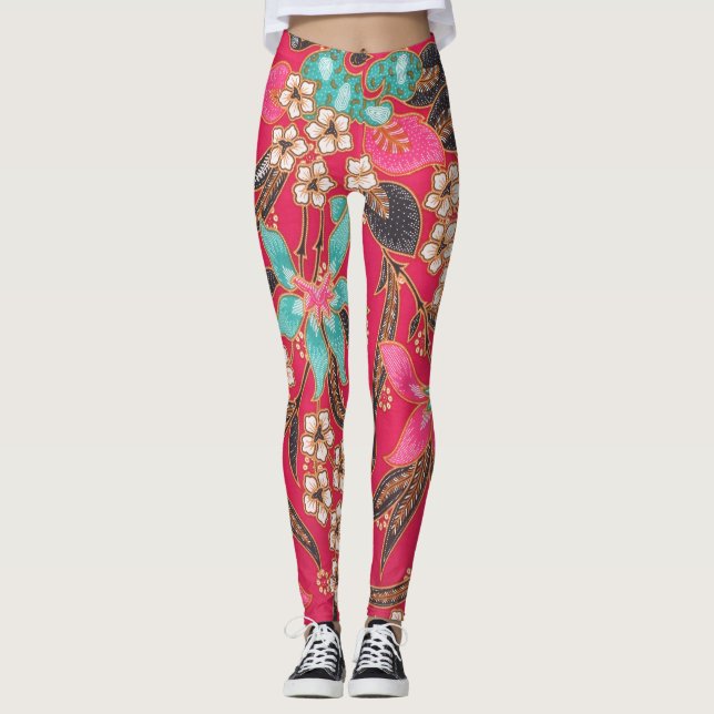 Leggings Motif d'art batik indonésien (Devant)
