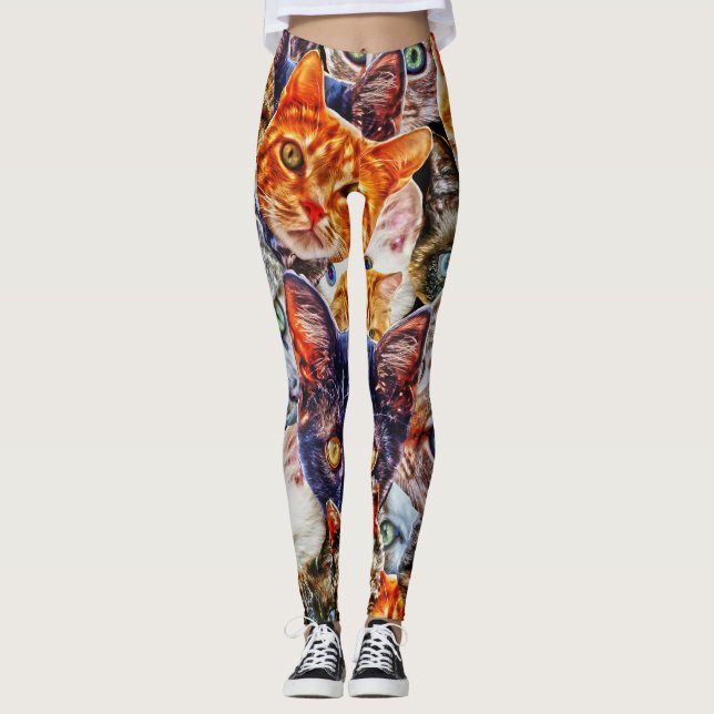 Leggings Motif d'art de chat (Devant)