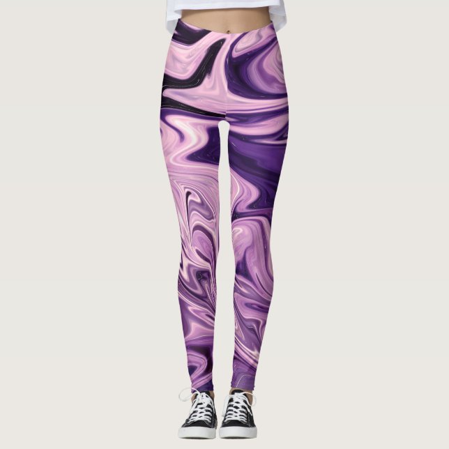 Leggings Motif d'art de galaxie bleue (Devant)