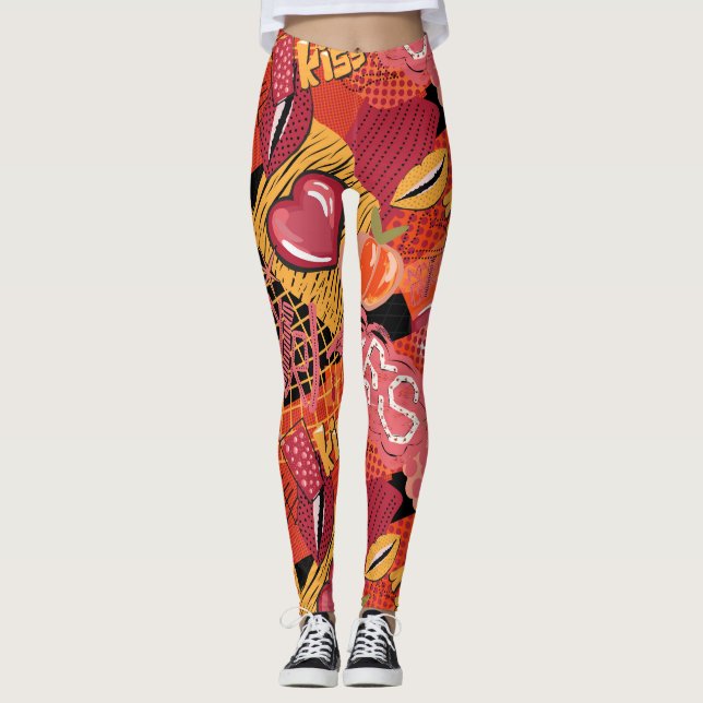 Leggings Motif d'art de rue graffiti urbain (Devant)