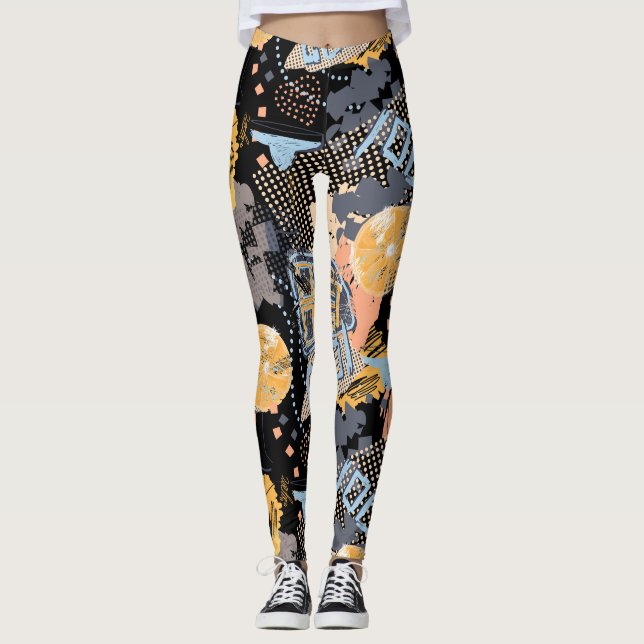 Leggings Motif d'art de rue graffiti urbain (Devant)