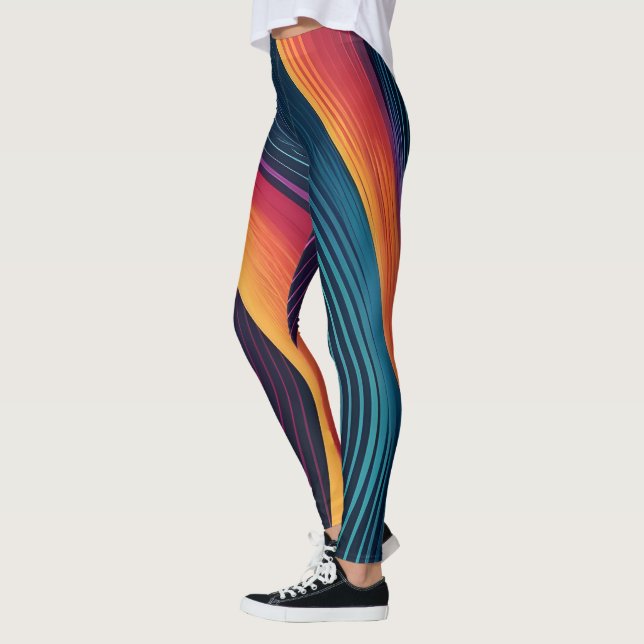 Leggings motif d'art des lignes Abstraites (Gauche)