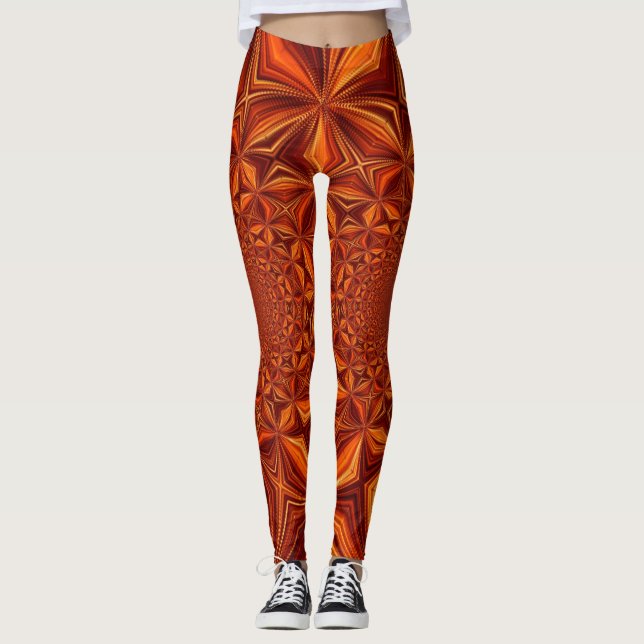Leggings Motif d'Art numérique Red Kaleidoscope-28503 (Devant)