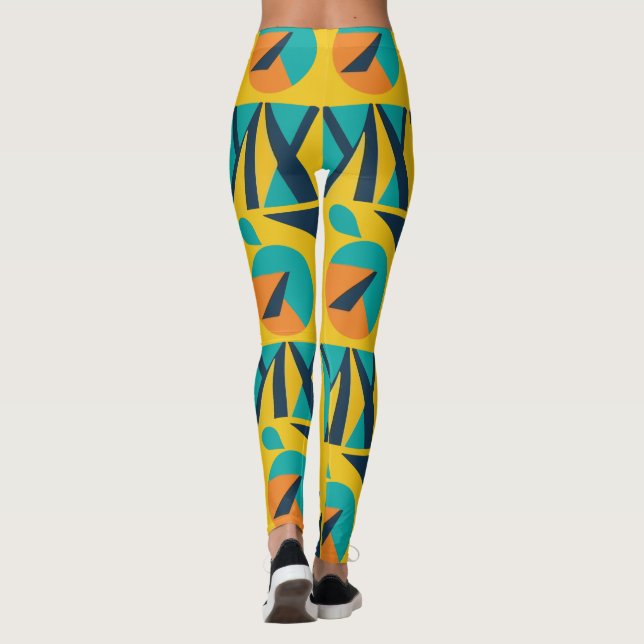 Leggings Motif d'art pop rétro géométrique (Dos)