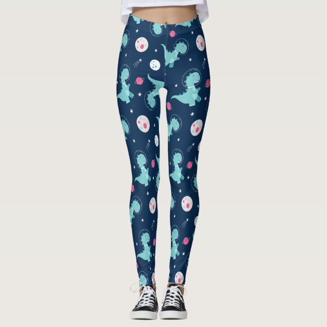 Leggings Motif d'astronaute de Dinosaur (Devant)
