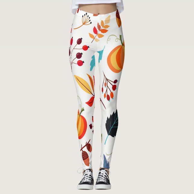 Leggings Motif d'automne (Devant)