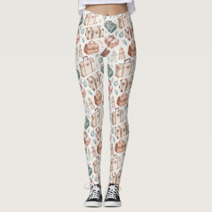 Leggings Motif de bagages de voyage vintage (2)