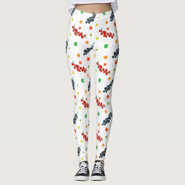 Leggings Motif de baies, framboise, myrtille, fruit (Devant)