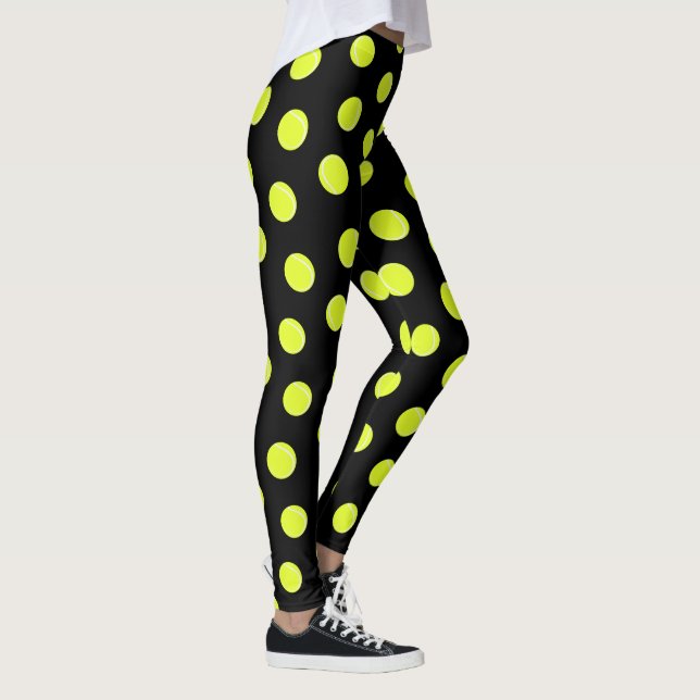 Leggings Motif de balle de tennis en noir (Droite)