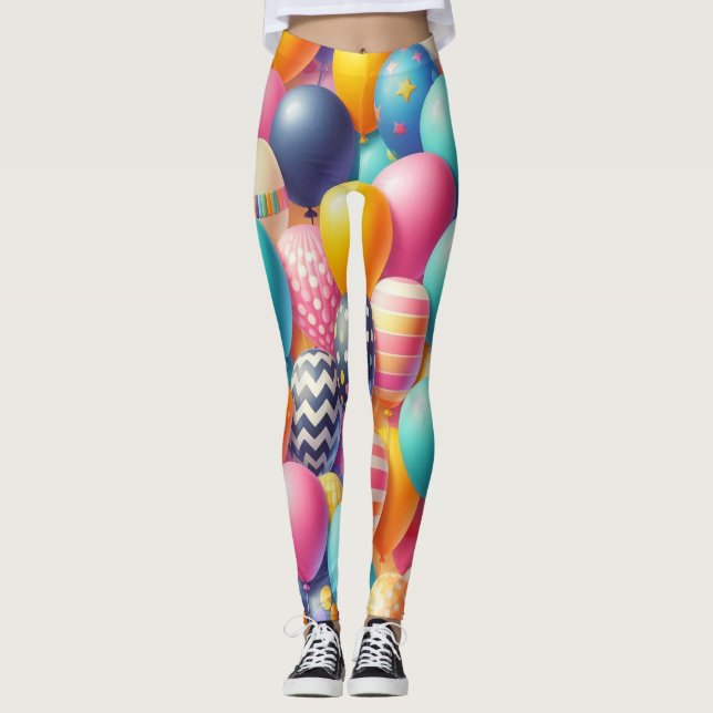 Leggings Motif de ballons colorés (Devant)