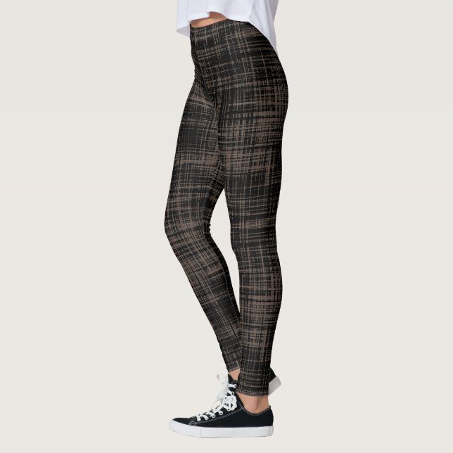 Leggings Motif de bande Abstrait Brown noir / foncé (Gauche)