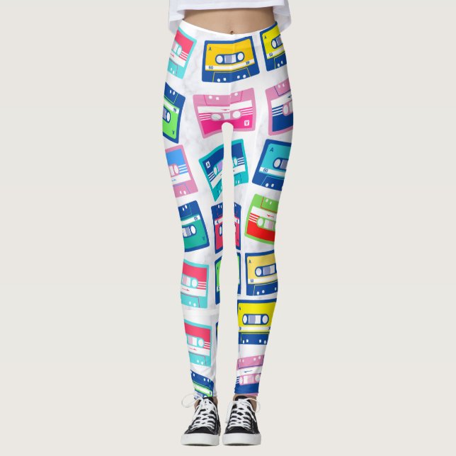 Leggings Motif de bande audio Vintage rétro (Devant)