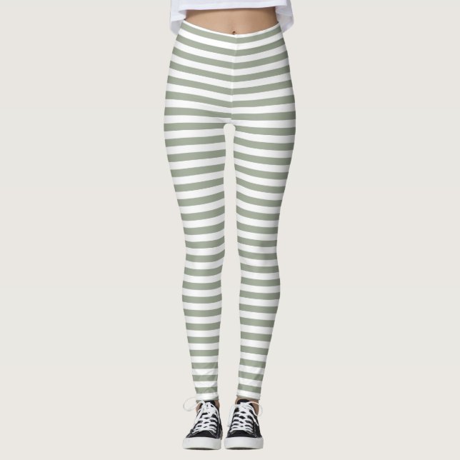 Leggings Motif de bande blanche (Devant)
