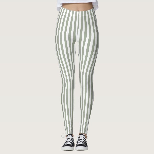 Leggings Motif de bande blanche (Devant)