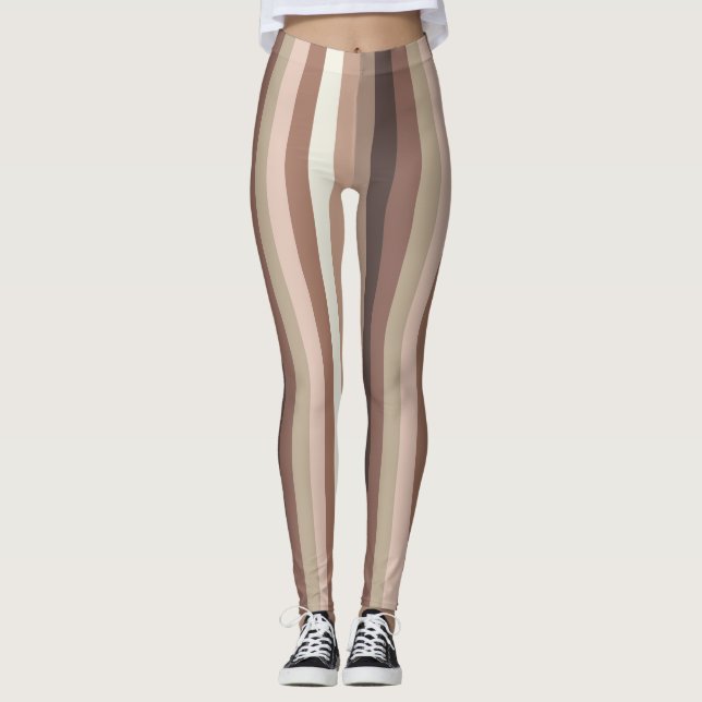 Leggings Motif de bande verticale Terre (Devant)