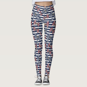 Leggings Motif de bandes de ruban patriotique