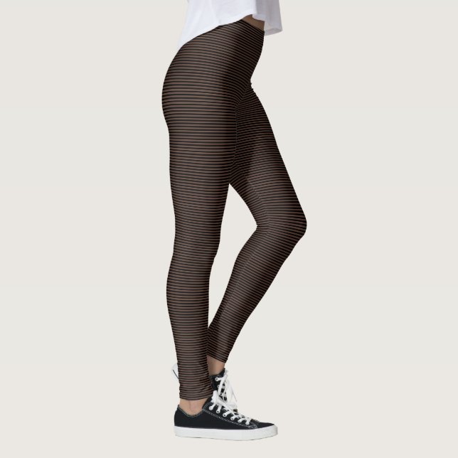 Leggings Motif de bandes horizontales Brown et noires (Droite)
