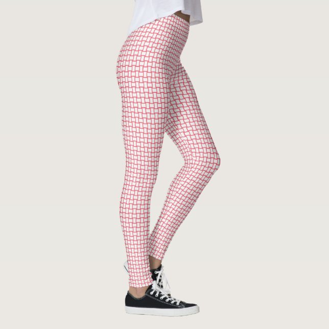 Leggings Motif de bloc blanc rouge (Droite)