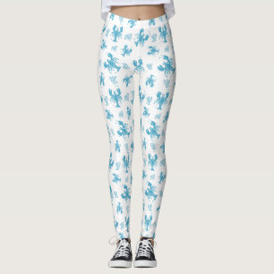 Leggings Motif de bloc imprimé nautique de homard rustique