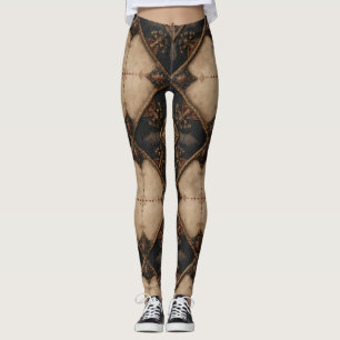 Leggings Motif de bois sculpté gothique (4)