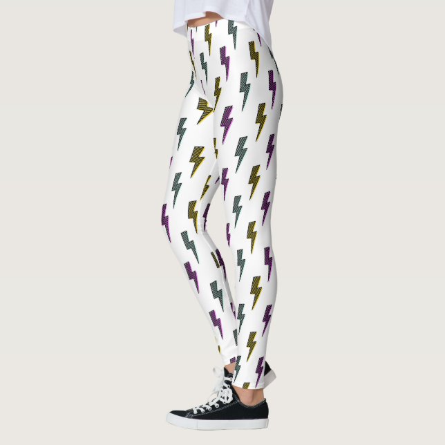 Leggings Motif de boulon de foudre Neon vintage (Gauche)