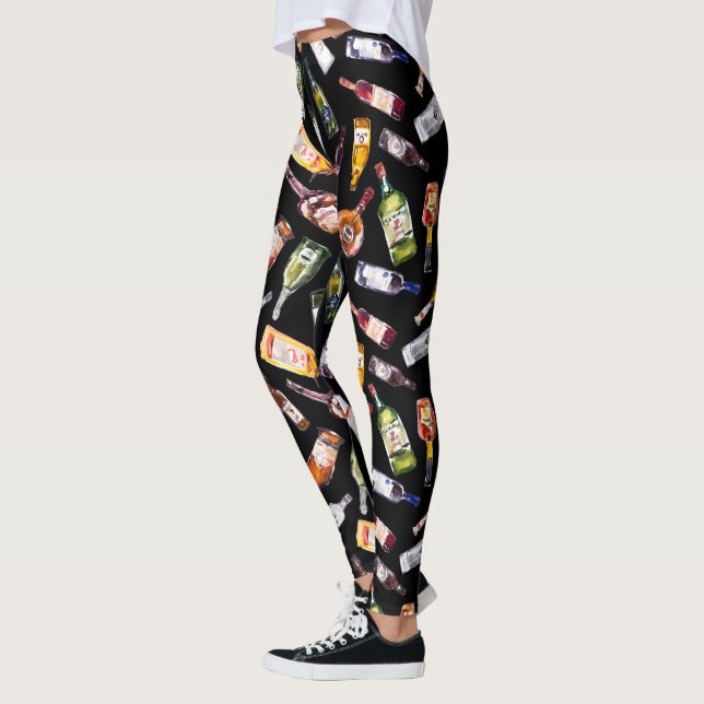 Leggings Motif de bouteilles d'alcool (Gauche)