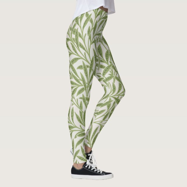 Leggings Motif de branches feuillues vertes  (Droite)