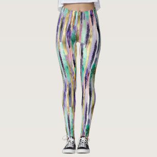 Leggings Motif de brosse vertical dynamique (1)