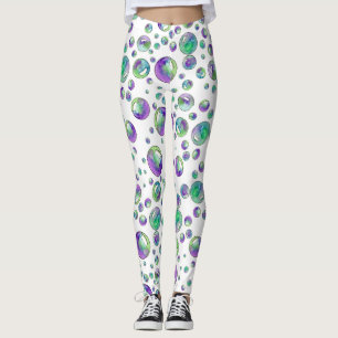 Leggings Motif de bulles violettes