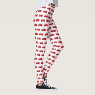 Leggings Motif de camion-feu rouge