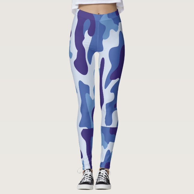 Leggings Motif de camouflage bleu (Devant)