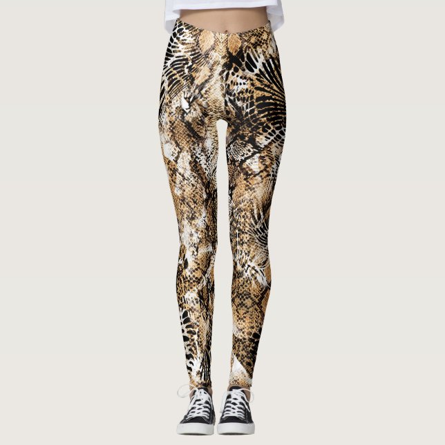 Leggings Motif de camouflage coloré Leopard Zebra (Devant)