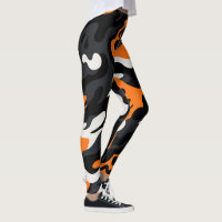 Motif de camouflage fantomatique blanc noir orange