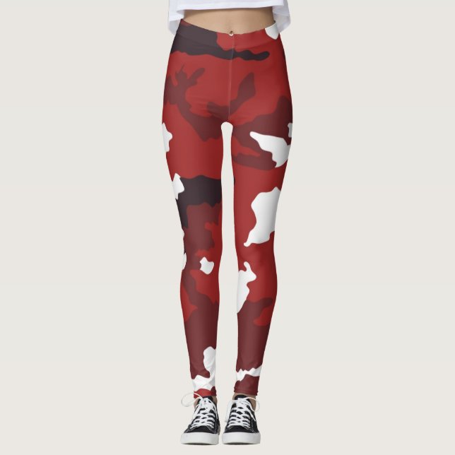 Leggings Motif de camouflage rouge (Devant)