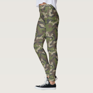 Leggings Motif de camouflage vert