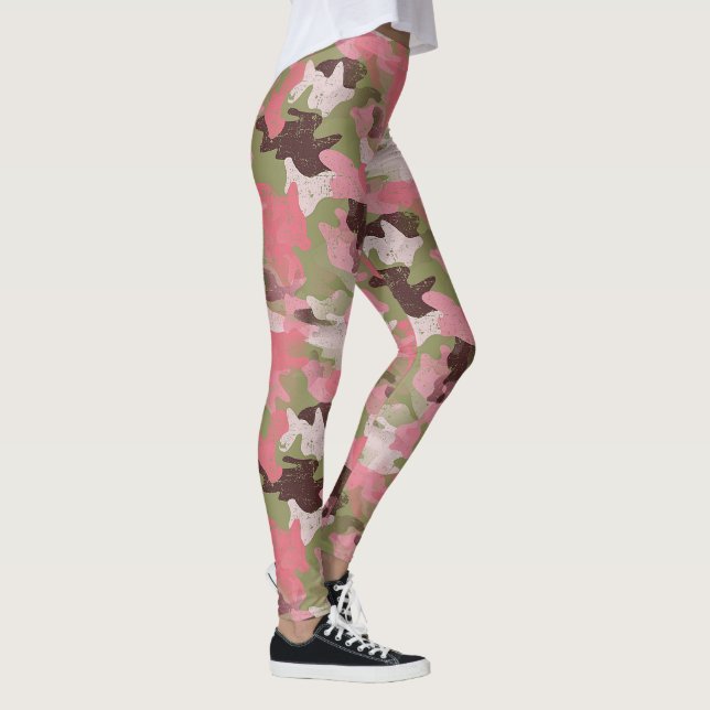 Leggings Motif de camouflage vert Brown de kaki militaire r (Droite)