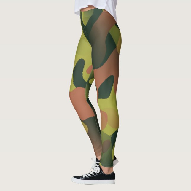 Leggings Motif de camouflage vert et marron (Gauche)