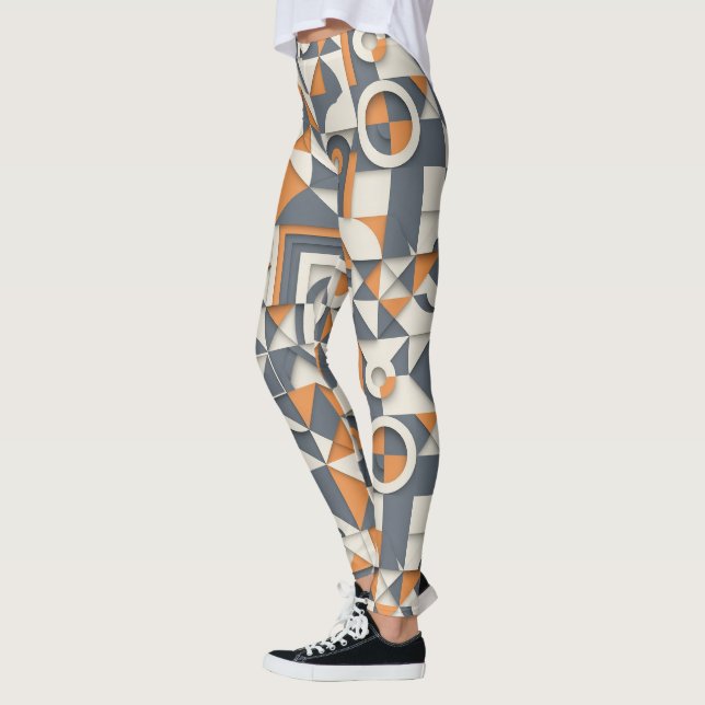 Leggings Motif de carrelage moderne mignon (Gauche)