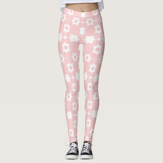 Leggings Motif de cercles roses (Devant)