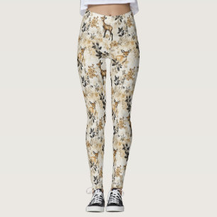 Leggings Motif de cerf de la forêt ancienne