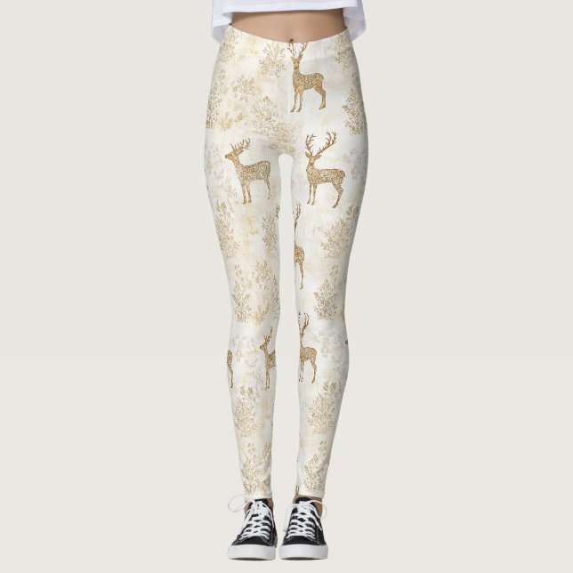 Leggings Motif de cerf de la forêt neutre (Devant)
