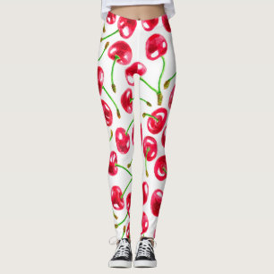 Leggings Motif de cerises d'aquarelle