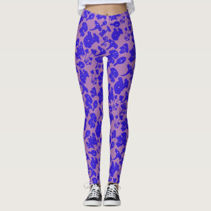 Leggings Motif de champignon noir 01bleu Lviolet BG