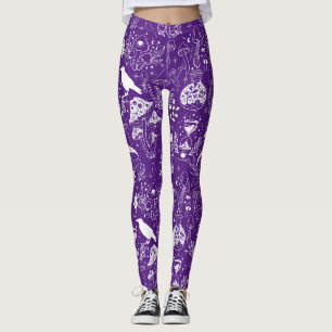Leggings Motif de champignon psychédélique 2D.BW.b Violet B