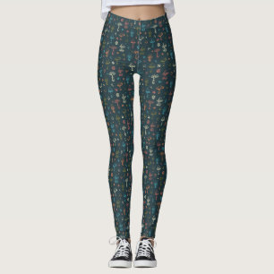 Leggings Motif de champignons Whimsical