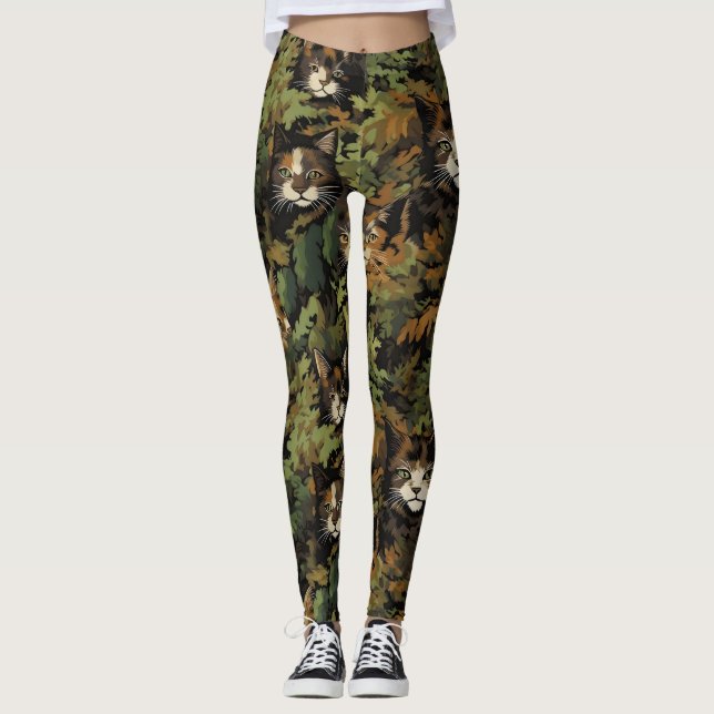 Leggings Motif de chats de forêt (Devant)