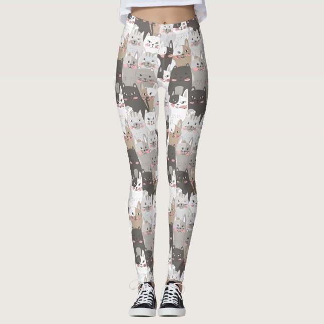 Leggings Motif de chats mignons (Devant)
